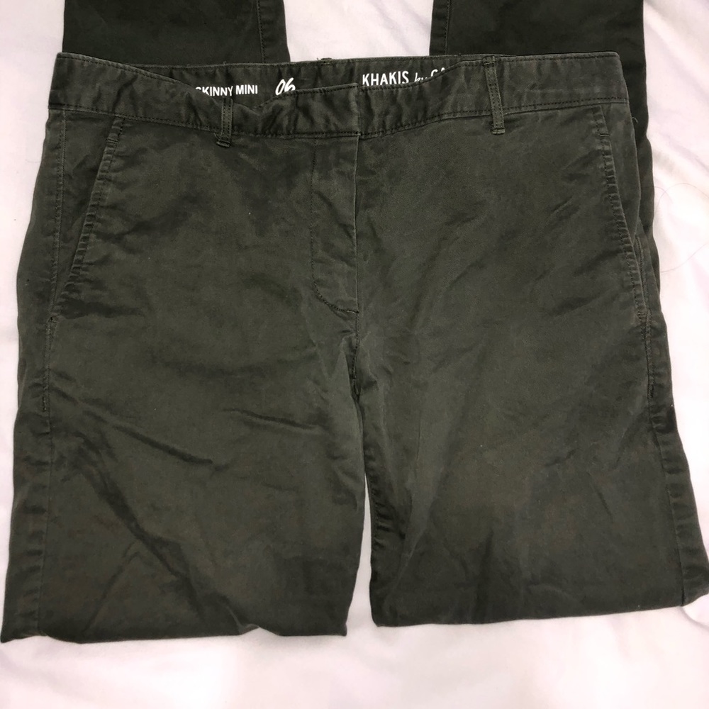 Skinny mini green khakis